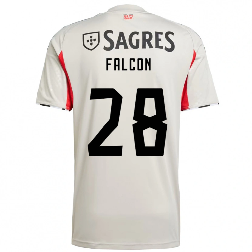 Danxen Homme Maillot Andrea Falcón #28 Blanc Cassé Rouge Tenues Extérieur 2025/26 T-Shirt