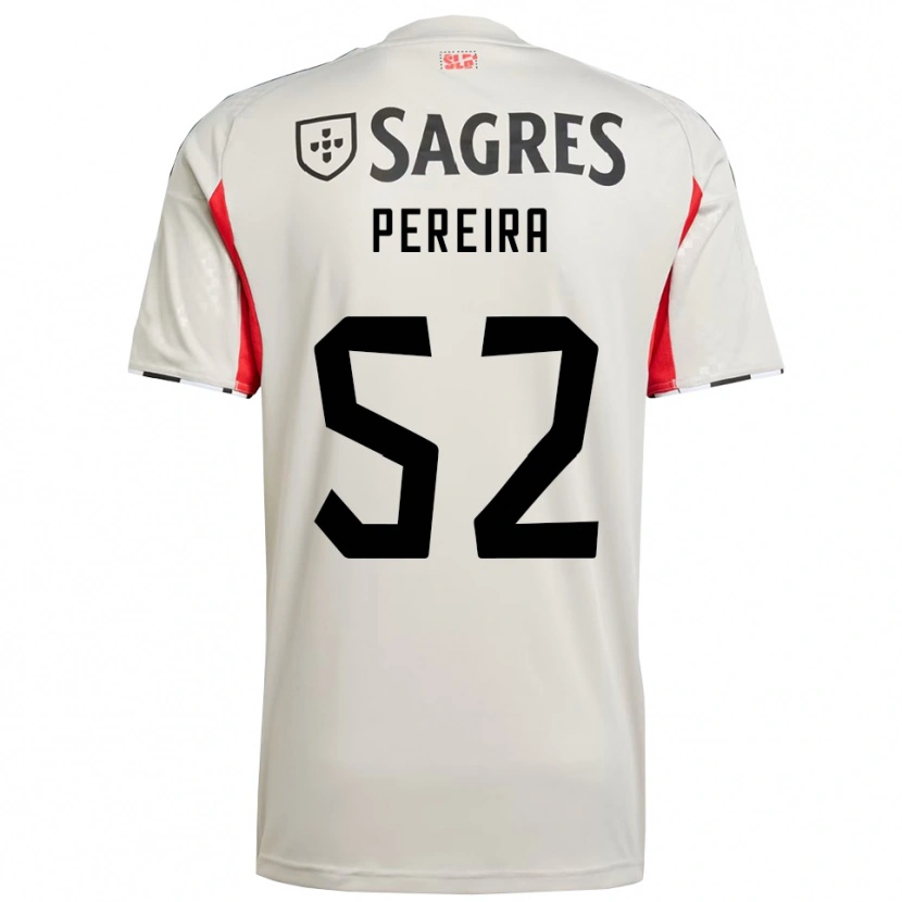 Danxen Homme Maillot Henrique Pereira #52 Blanc Cassé Rouge Tenues Extérieur 2025/26 T-Shirt