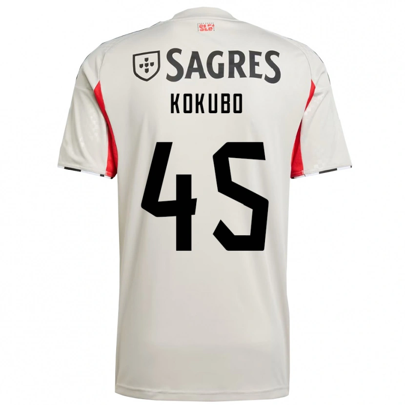 Danxen Homme Maillot Leo Kokubo #45 Blanc Cassé Rouge Tenues Extérieur 2025/26 T-Shirt