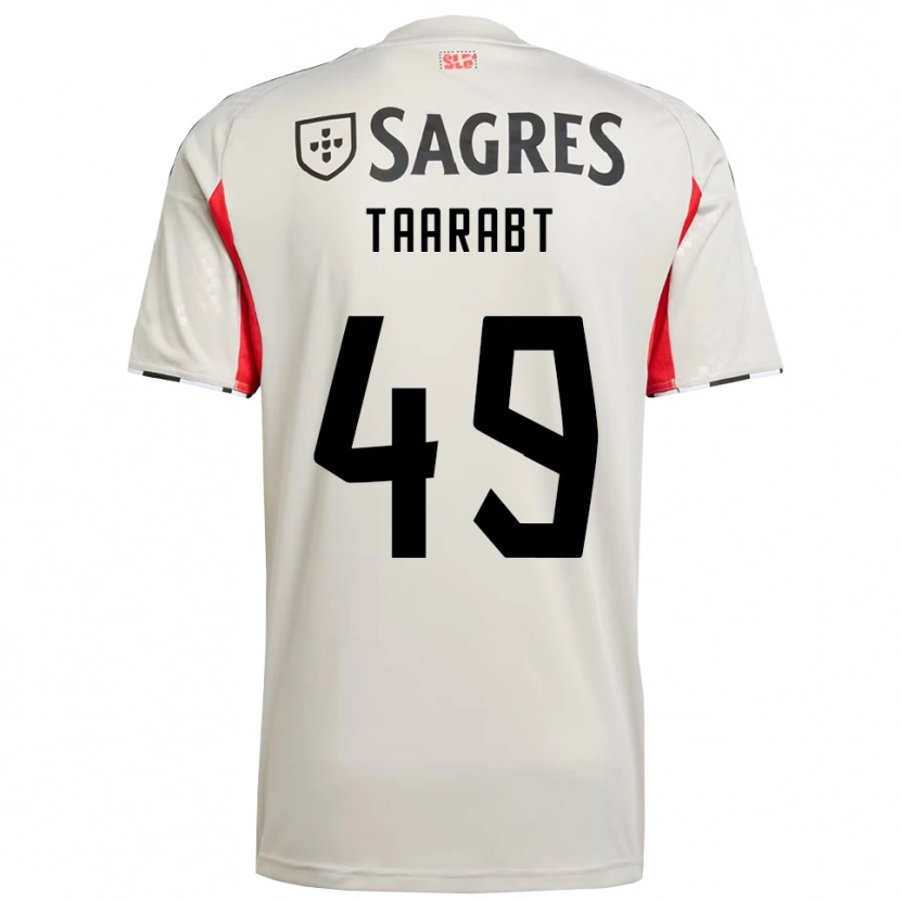 Danxen Homme Maillot Adel Taarabt #49 Blanc Cassé Rouge Tenues Extérieur 2025/26 T-Shirt