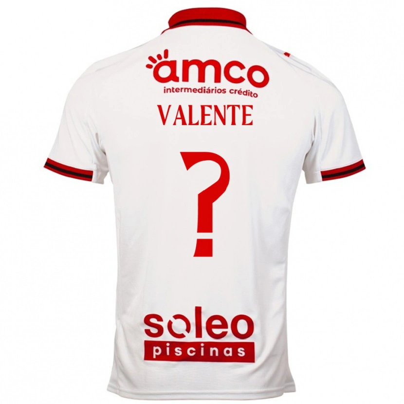 Danxen Homme Maillot Rodrigo Valente #0 Blanc Rouge Tenues Extérieur 2025/26 T-Shirt