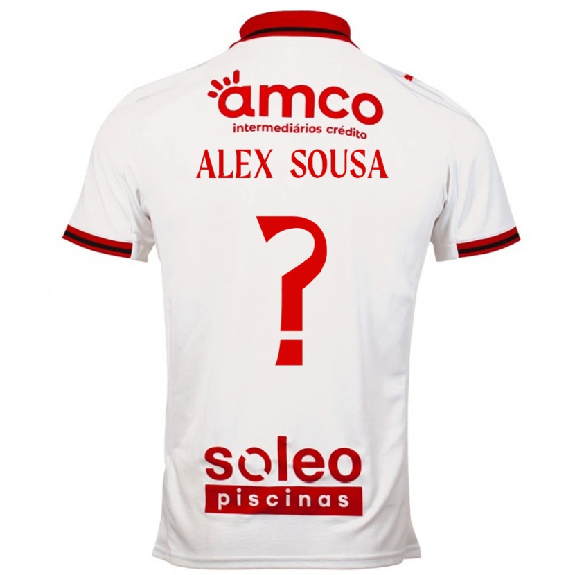 Danxen Homme Maillot Alex Sousa #0 Blanc Rouge Tenues Extérieur 2025/26 T-Shirt
