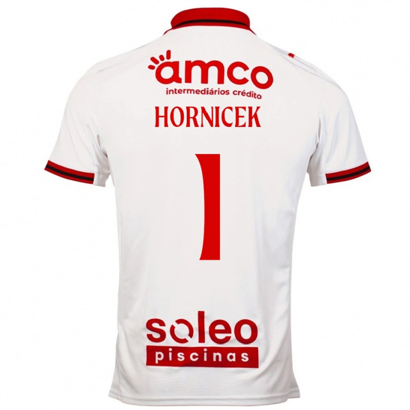 Danxen Homme Maillot Lukas Hornicek #1 Blanc Rouge Tenues Extérieur 2025/26 T-Shirt
