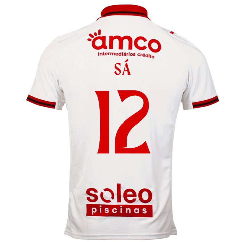 Danxen Homme Maillot Tiago Sá #12 Blanc Rouge Tenues Extérieur 2025/26 T-Shirt