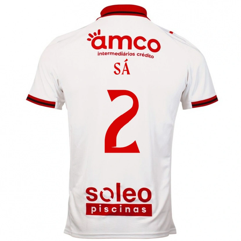 Danxen Homme Maillot Henrique Sá #2 Blanc Rouge Tenues Extérieur 2025/26 T-Shirt