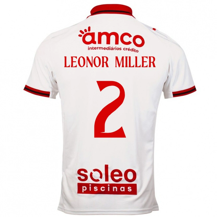 Danxen Homme Maillot Maria Leonor Miller #2 Blanc Rouge Tenues Extérieur 2025/26 T-Shirt