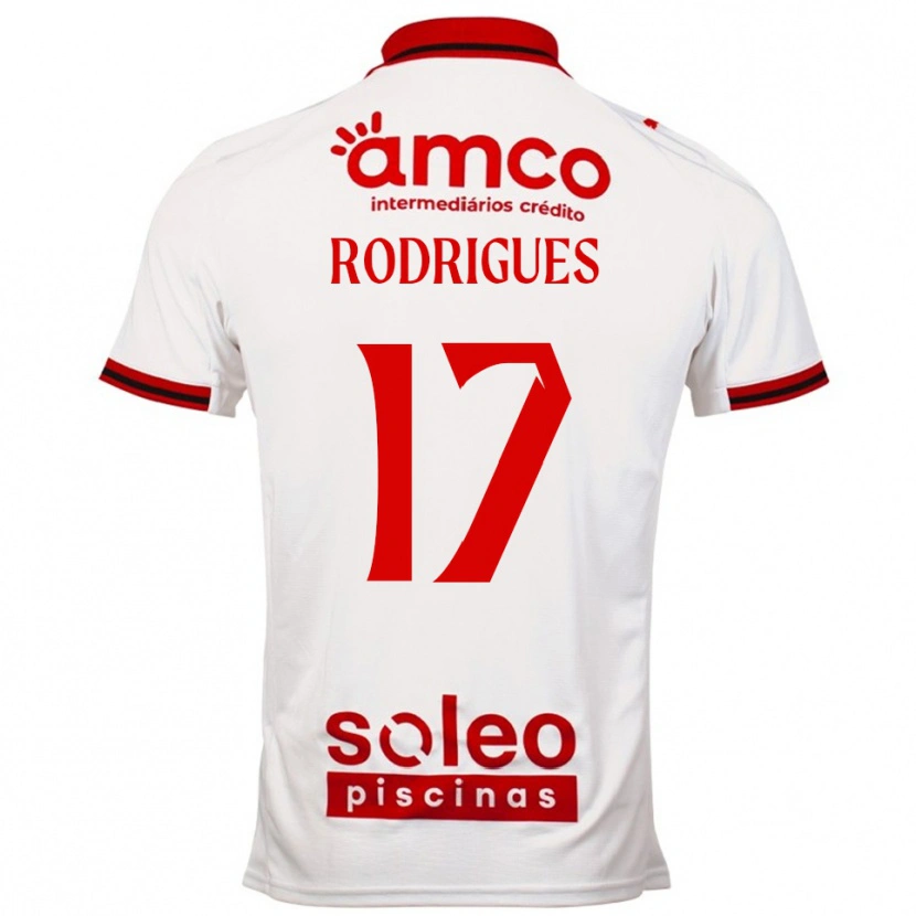 Danxen Homme Maillot Tânia Rodrigues #17 Blanc Rouge Tenues Extérieur 2025/26 T-Shirt