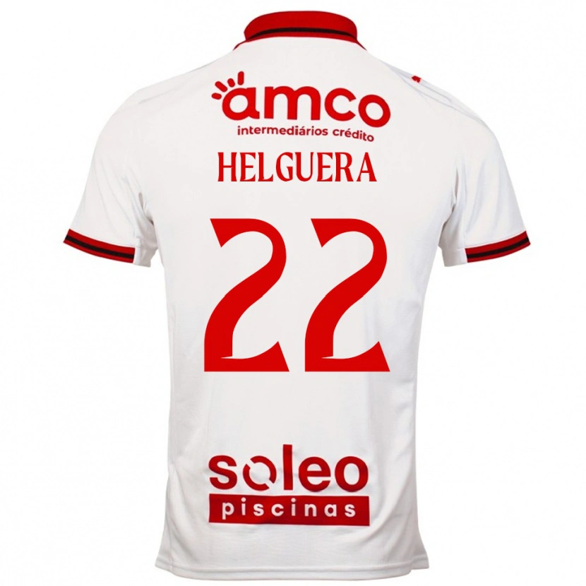 Danxen Homme Maillot Thiago Helguera #22 Blanc Rouge Tenues Extérieur 2025/26 T-Shirt