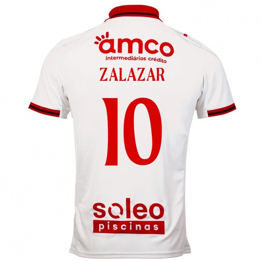 Danxen Homme Maillot Rodrigo Zalazar #10 Blanc Rouge Tenues Extérieur 2025/26 T-Shirt