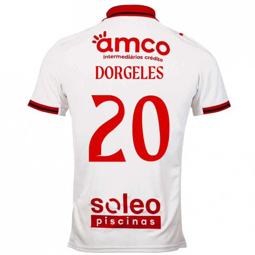 Danxen Homme Maillot Mario Dorgeles #20 Blanc Rouge Tenues Extérieur 2025/26 T-Shirt
