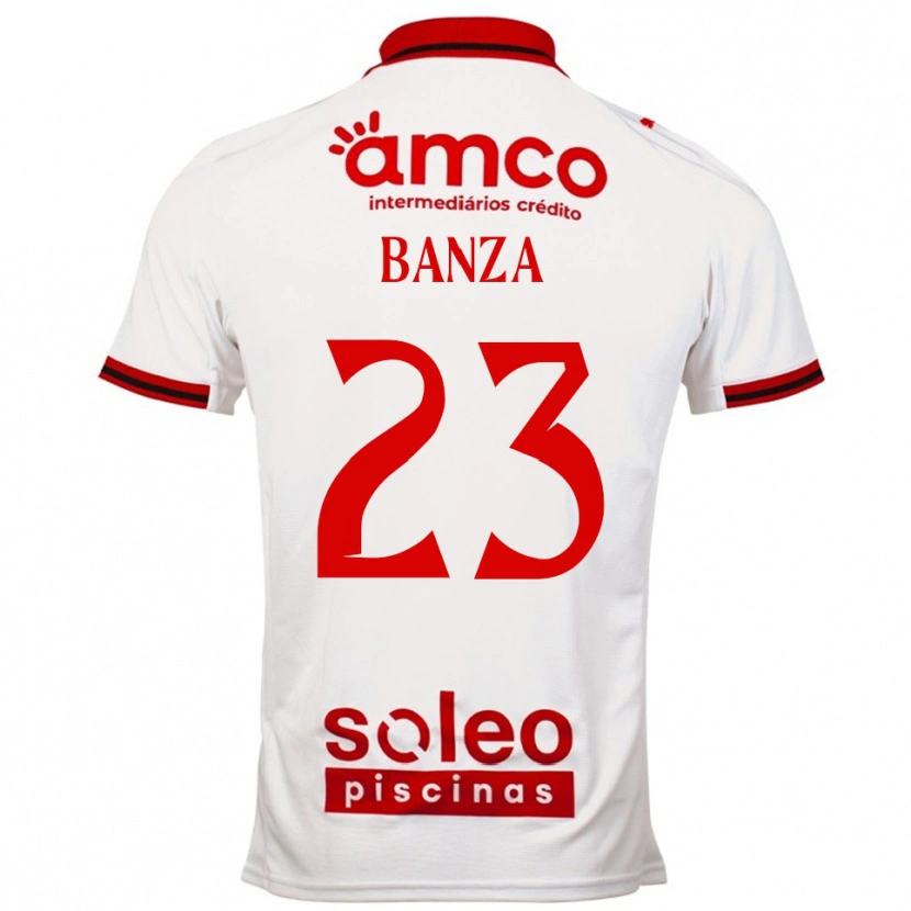 Danxen Homme Maillot Simon Banza #23 Blanc Rouge Tenues Extérieur 2025/26 T-Shirt