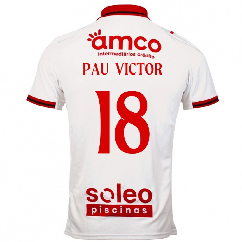 Danxen Homme Maillot Pau Víctor #18 Blanc Rouge Tenues Extérieur 2025/26 T-Shirt