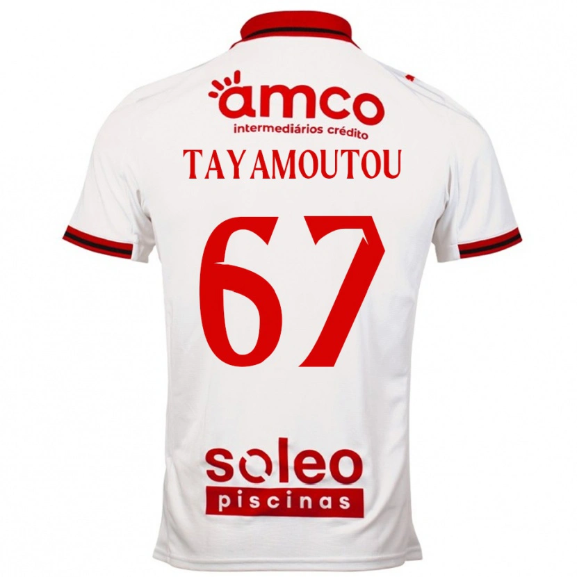Danxen Homme Maillot Enzo Tayamoutou #67 Blanc Rouge Tenues Extérieur 2025/26 T-Shirt