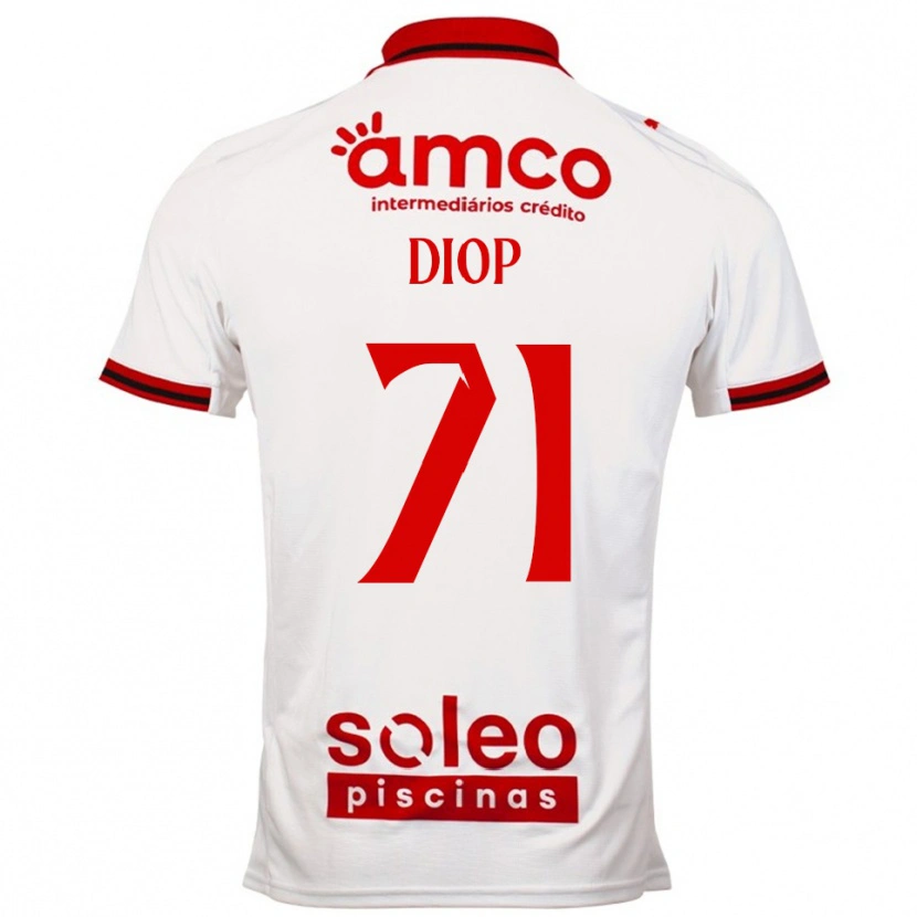 Danxen Homme Maillot Mamadou Diop #71 Blanc Rouge Tenues Extérieur 2025/26 T-Shirt