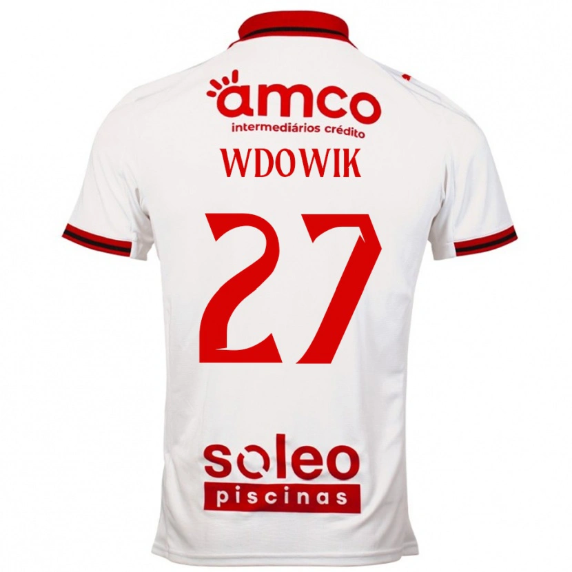 Danxen Homme Maillot Bartlomiej Wdowik #27 Blanc Rouge Tenues Extérieur 2025/26 T-Shirt