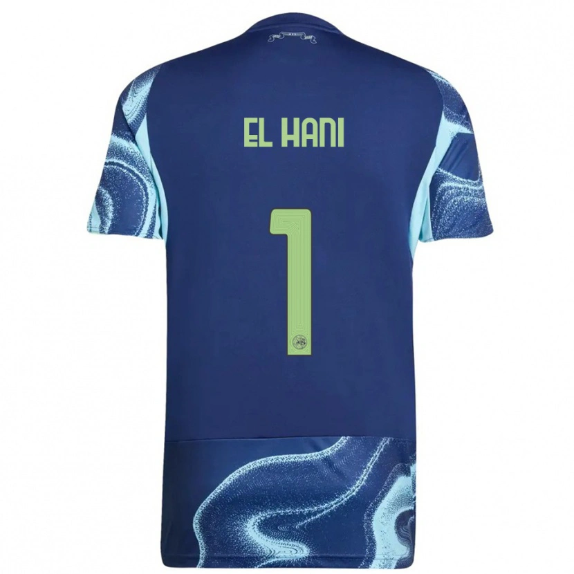Danxen Homme Maillot Aymean El Hani #1 Marine Bleu Ciel Tenues Extérieur 2025/26 T-Shirt