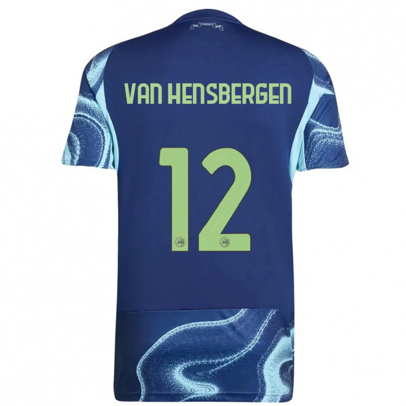 Danxen Homme Maillot Jade Van Hensbergen #12 Marine Bleu Ciel Tenues Extérieur 2025/26 T-Shirt