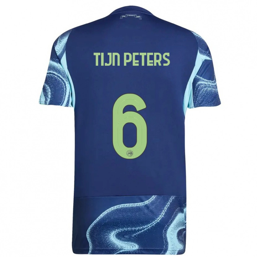 Danxen Homme Maillot Tijn Peters #6 Marine Bleu Ciel Tenues Extérieur 2025/26 T-Shirt
