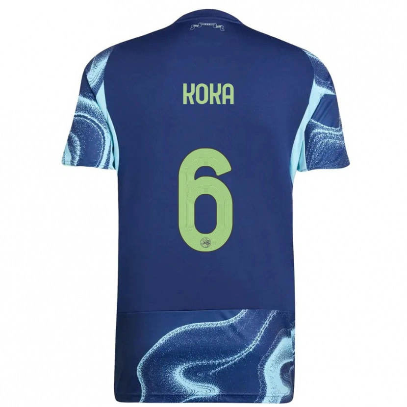 Danxen Homme Maillot Nnamdi Koka #6 Marine Bleu Ciel Tenues Extérieur 2025/26 T-Shirt