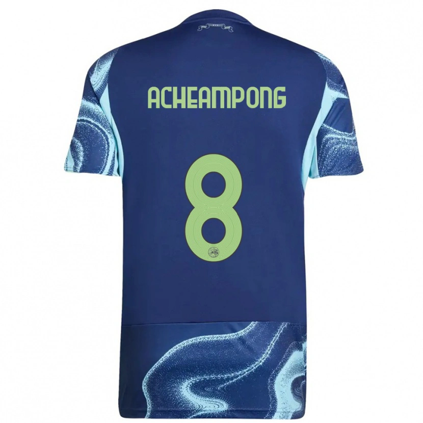 Danxen Homme Maillot Levi Acheampong #8 Marine Bleu Ciel Tenues Extérieur 2025/26 T-Shirt