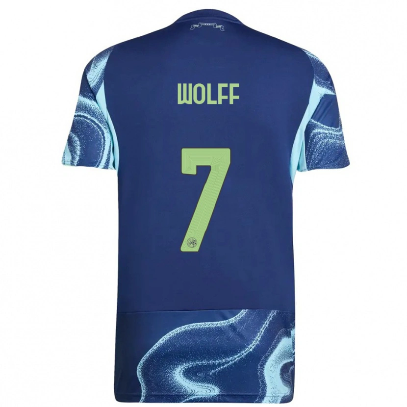 Danxen Homme Maillot Kayden Wolff #7 Marine Bleu Ciel Tenues Extérieur 2025/26 T-Shirt