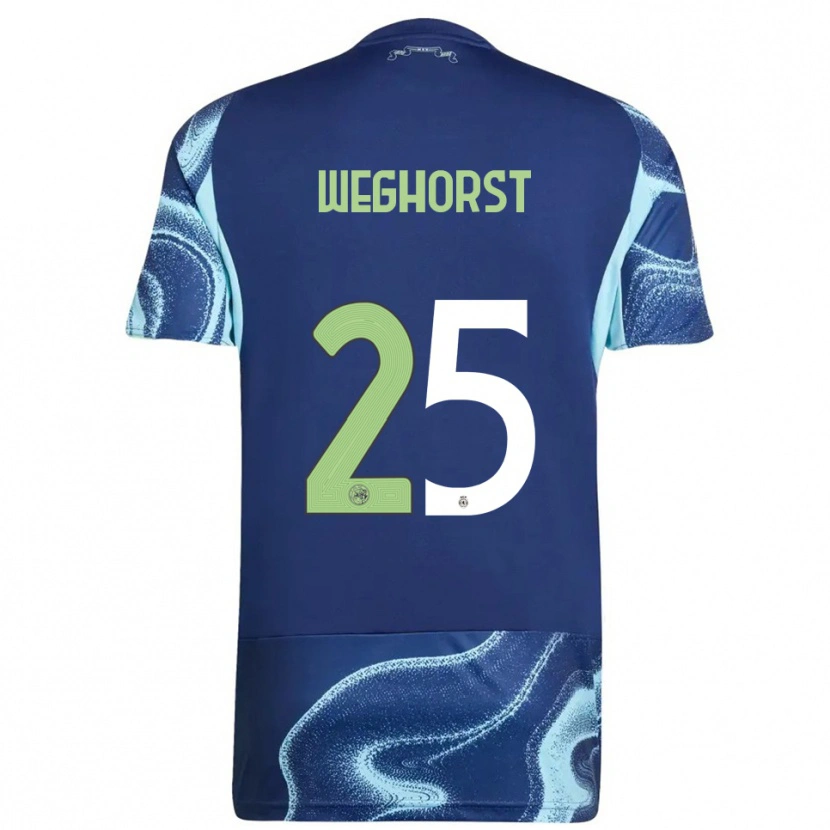 Danxen Homme Maillot Wout Weghorst #25 Marine Bleu Ciel Tenues Extérieur 2025/26 T-Shirt
