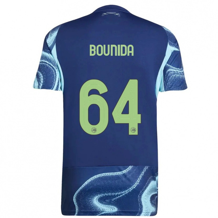 Danxen Homme Maillot Rayane Bounida #64 Marine Bleu Ciel Tenues Extérieur 2025/26 T-Shirt