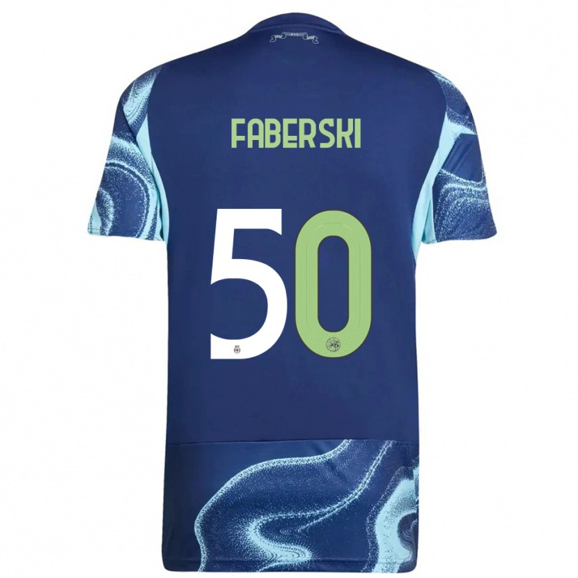 Danxen Homme Maillot Jan Faberski #50 Marine Bleu Ciel Tenues Extérieur 2025/26 T-Shirt