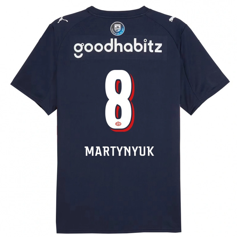 Danxen Homme Maillot Anton Martynyuk #8 Marine Blanc Tenues Extérieur 2025/26 T-Shirt