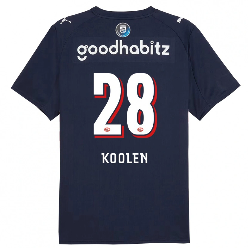 Danxen Homme Maillot Lars Koolen #28 Marine Blanc Tenues Extérieur 2025/26 T-Shirt