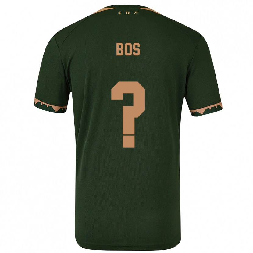 Danxen Homme Maillot Torben Bos #0 Vert Or Tenues Extérieur 2025/26 T-Shirt