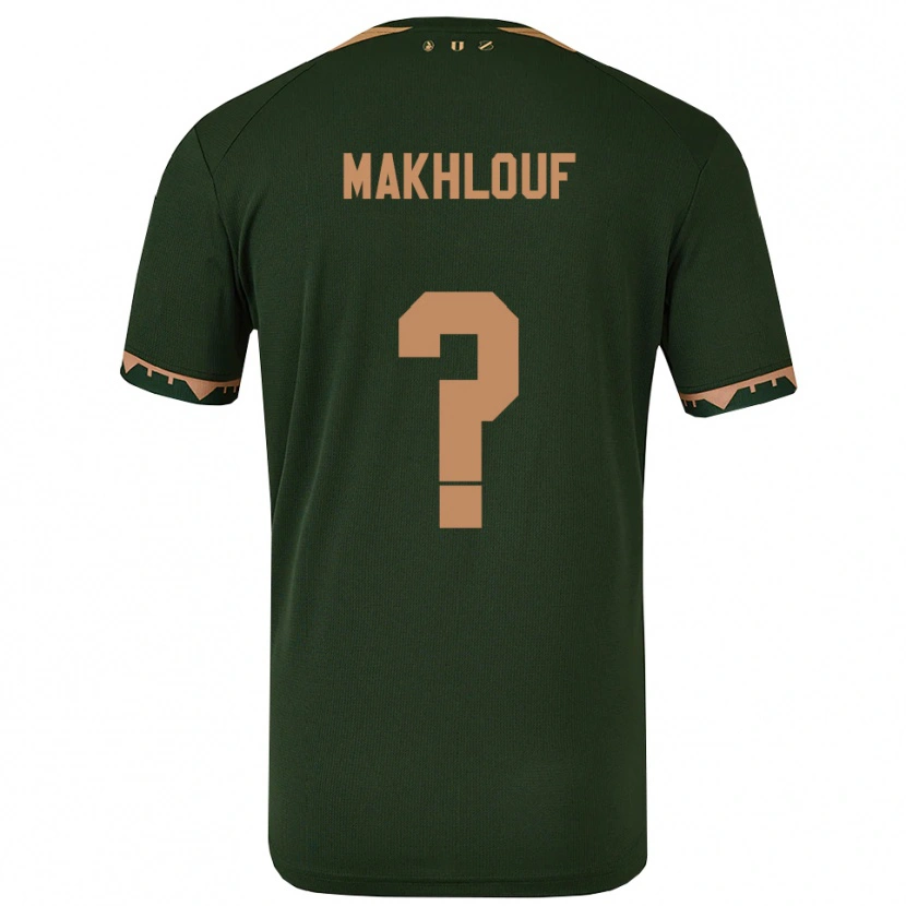 Danxen Homme Maillot Yassir Makhlouf #0 Vert Or Tenues Extérieur 2025/26 T-Shirt