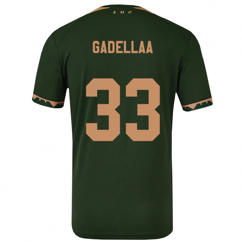 Danxen Homme Maillot Kevin Gadellaa #33 Vert Or Tenues Extérieur 2025/26 T-Shirt