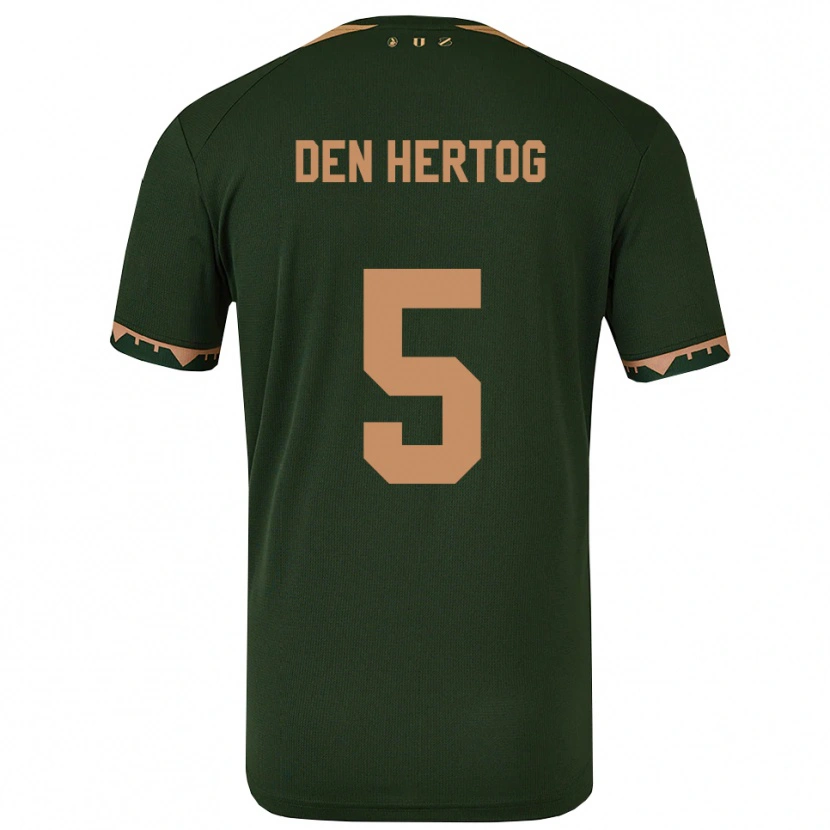 Danxen Homme Maillot Mees Den Hertog #5 Vert Or Tenues Extérieur 2025/26 T-Shirt