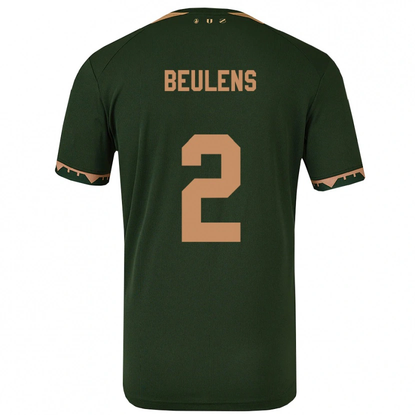 Danxen Homme Maillot Noël Beulens #2 Vert Or Tenues Extérieur 2025/26 T-Shirt
