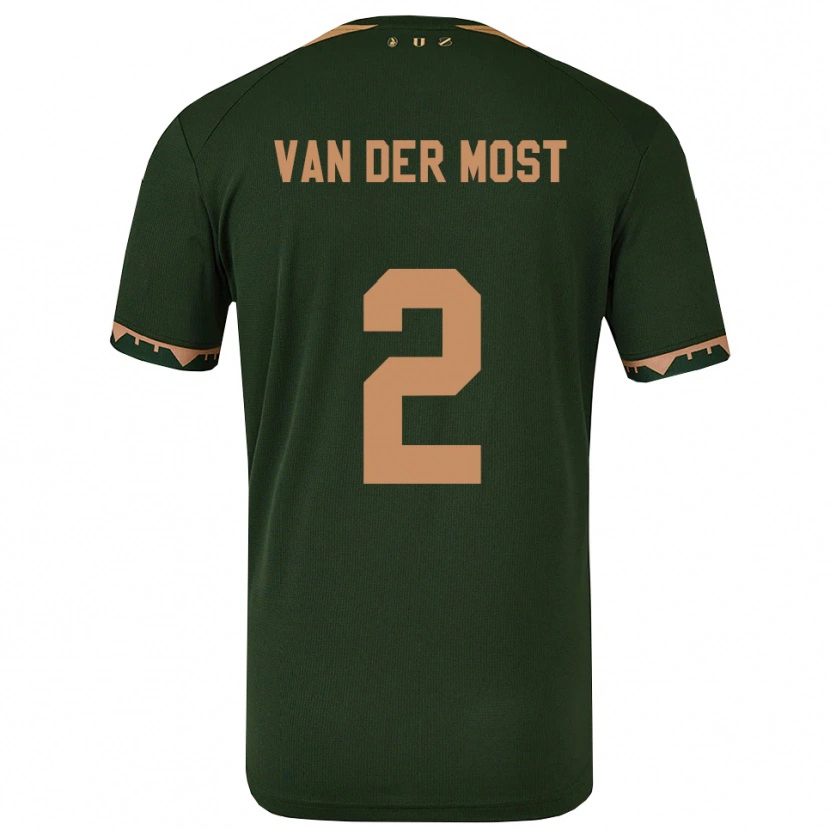 Danxen Homme Maillot Liza Van Der Most #2 Vert Or Tenues Extérieur 2025/26 T-Shirt