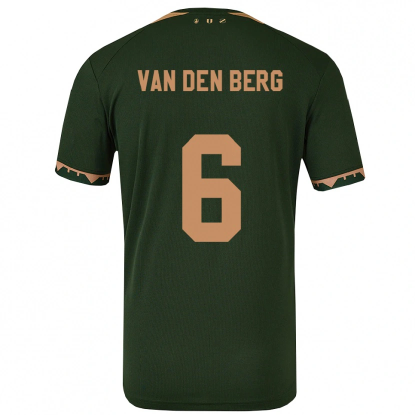 Danxen Homme Maillot Davy Van Den Berg #6 Vert Or Tenues Extérieur 2025/26 T-Shirt