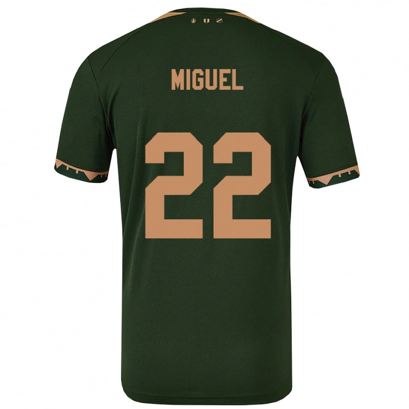 Danxen Homme Maillot Miguel Rodríguez #22 Vert Or Tenues Extérieur 2025/26 T-Shirt