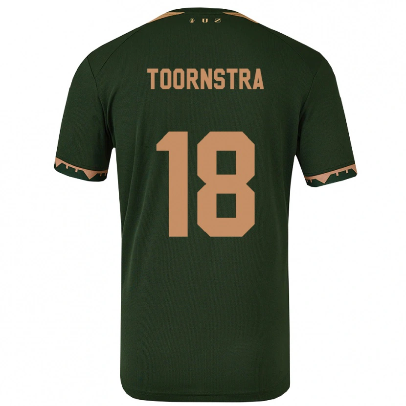 Danxen Homme Maillot Jens Toornstra #18 Vert Or Tenues Extérieur 2025/26 T-Shirt