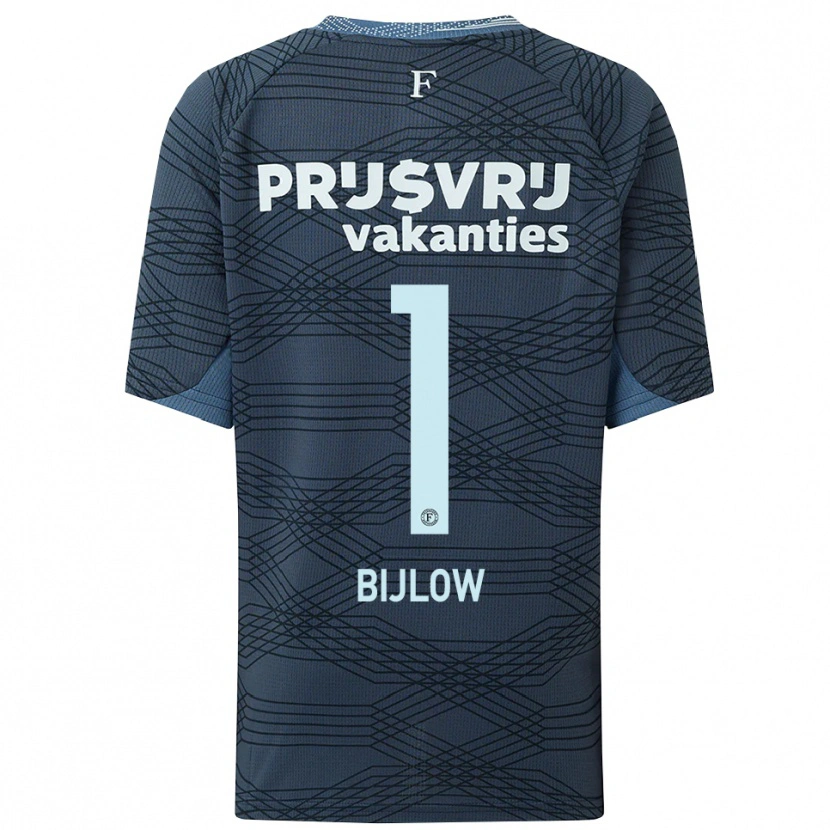 Danxen Homme Maillot Justin Bijlow #1 Noir Gris Tenues Extérieur 2025/26 T-Shirt