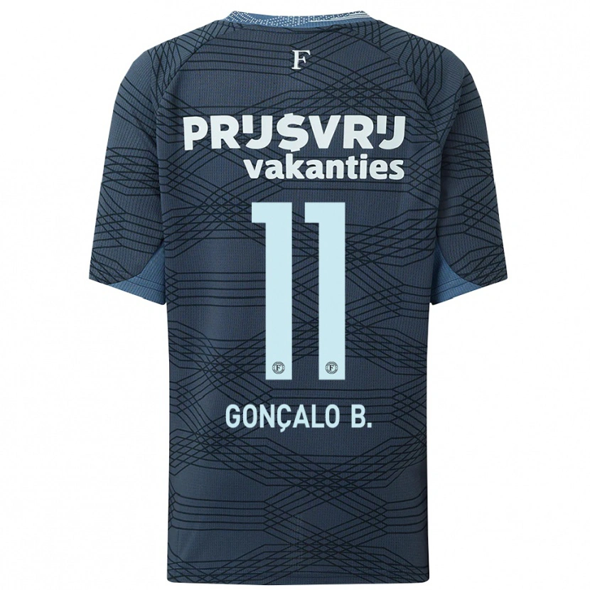 Danxen Homme Maillot Gonçalo Borges #11 Noir Gris Tenues Extérieur 2025/26 T-Shirt