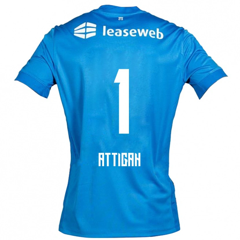 Danxen Homme Maillot Quenten Attigah #1 Bleu Blanc Tenues Extérieur 2025/26 T-Shirt