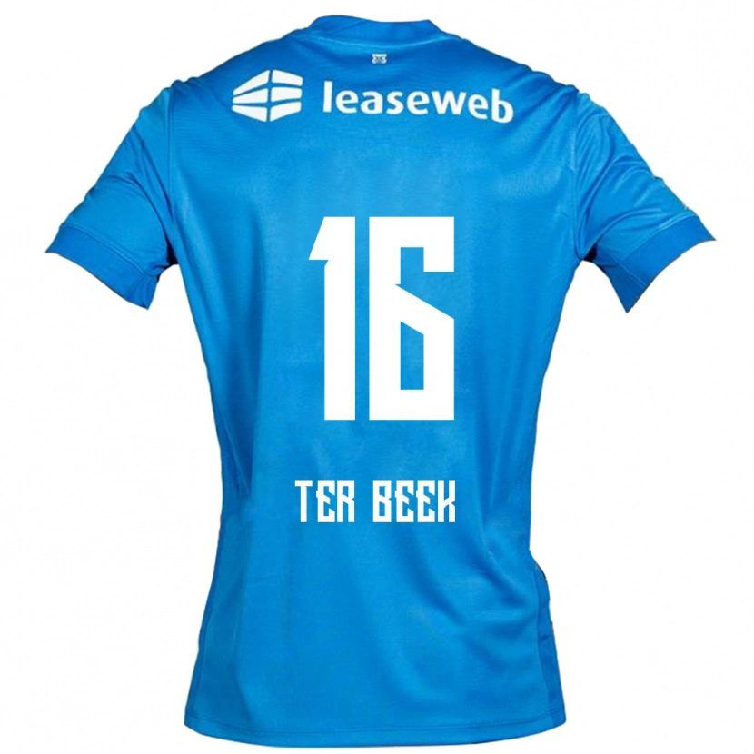 Danxen Homme Maillot Kai Ter Beek #16 Bleu Blanc Tenues Extérieur 2025/26 T-Shirt