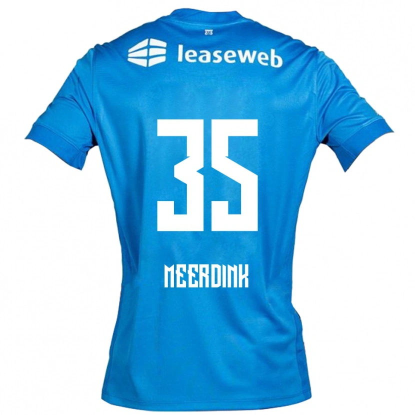 Danxen Homme Maillot Mexx Meerdink #35 Bleu Blanc Tenues Extérieur 2025/26 T-Shirt