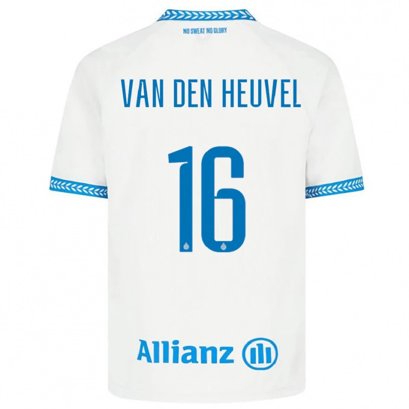 Danxen Homme Maillot Dani Van Den Heuvel #16 Bleu Blanc Tenues Extérieur 2025/26 T-Shirt