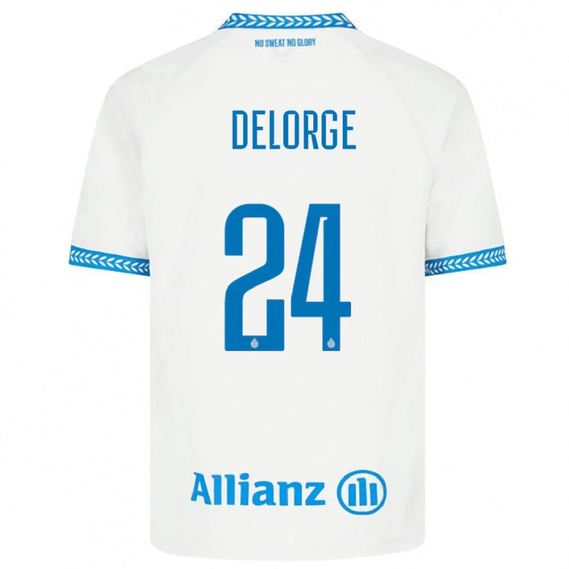 Danxen Homme Maillot Lucas Delorge #24 Bleu Blanc Tenues Extérieur 2025/26 T-Shirt