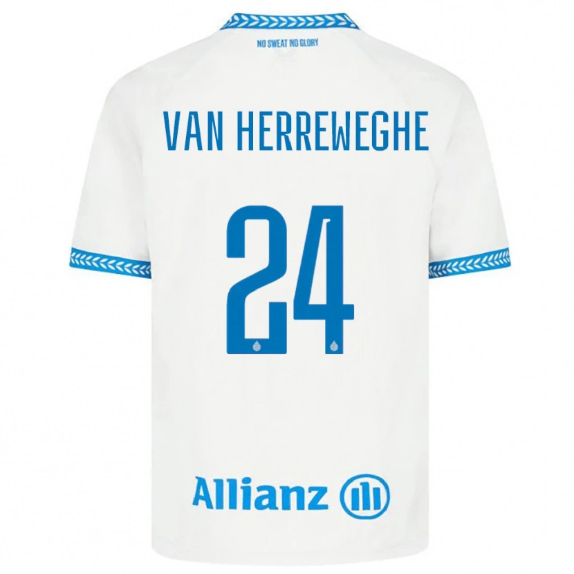 Danxen Homme Maillot Febe Van Herreweghe #24 Bleu Blanc Tenues Extérieur 2025/26 T-Shirt