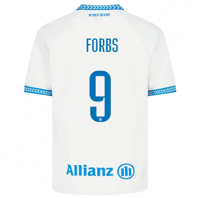 Danxen Homme Maillot Carlos Forbs #9 Bleu Blanc Tenues Extérieur 2025/26 T-Shirt