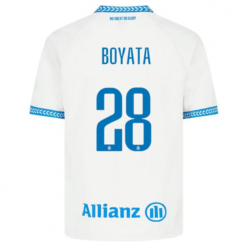Danxen Homme Maillot Dedryck Boyata #28 Bleu Blanc Tenues Extérieur 2025/26 T-Shirt