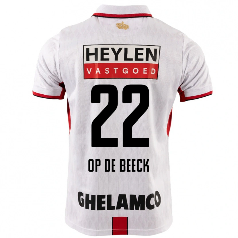 Danxen Homme Maillot Gregg Op De Beeck #22 Blanc Rouge Tenues Extérieur 2025/26 T-Shirt